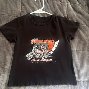 John Galt Brandy Melville Team Super Moto Black T shirt size small